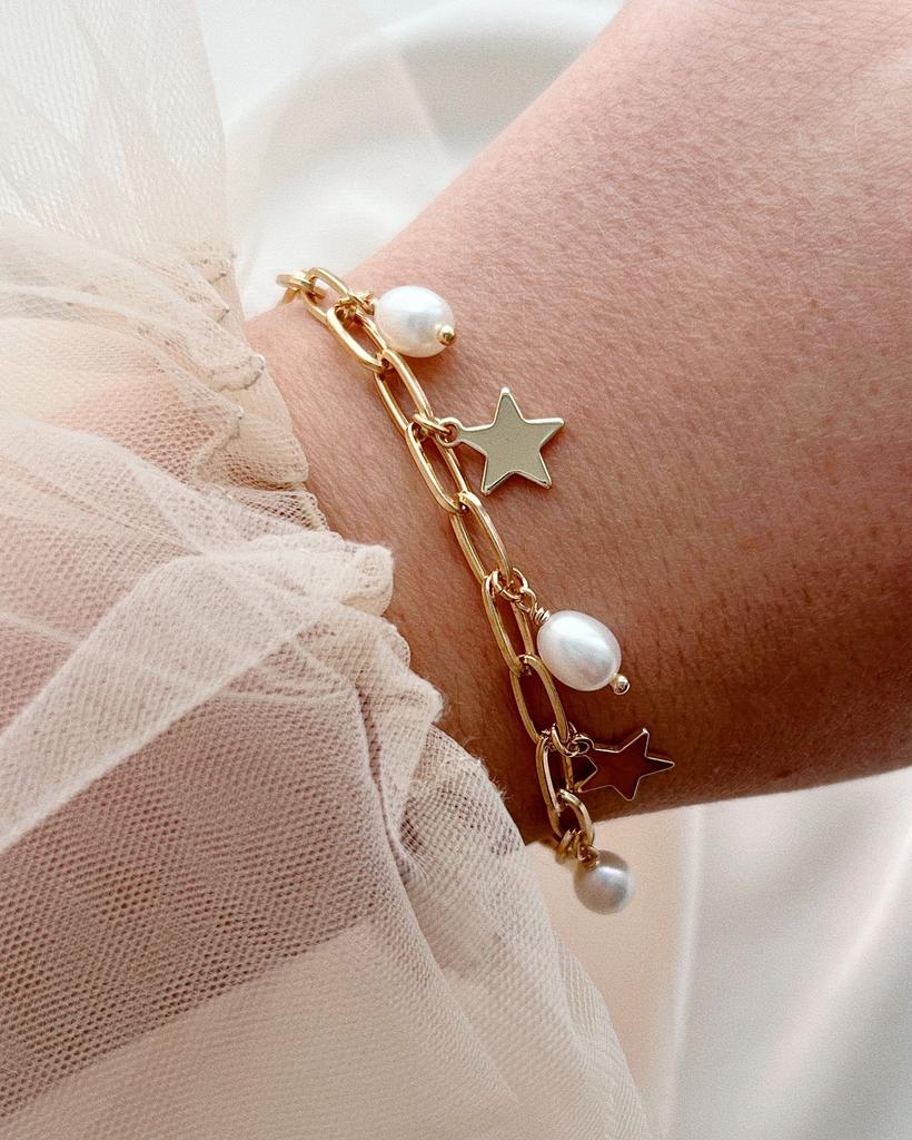 Браслет - цепочка с подвесками (позолота)