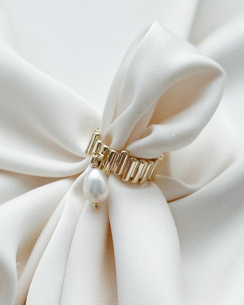 Кольцо с жемчужинкой (позолота)