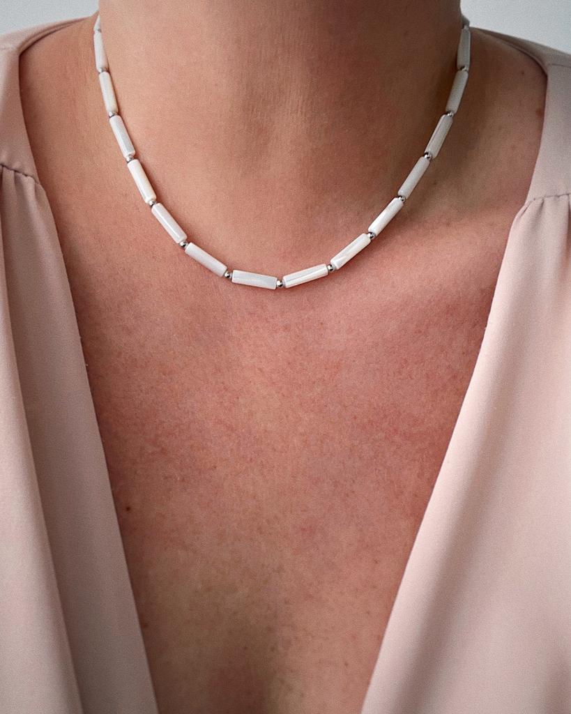 Чокер из перламутра (родий)