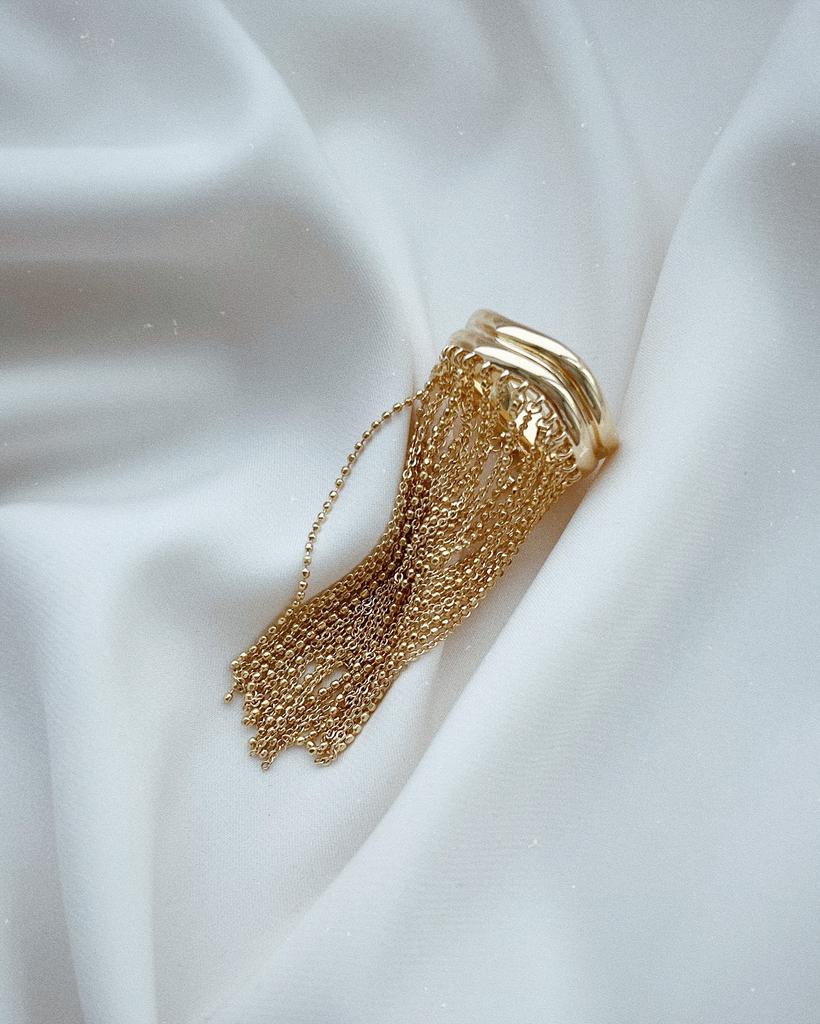 Кольцо с цепочками (позолота)