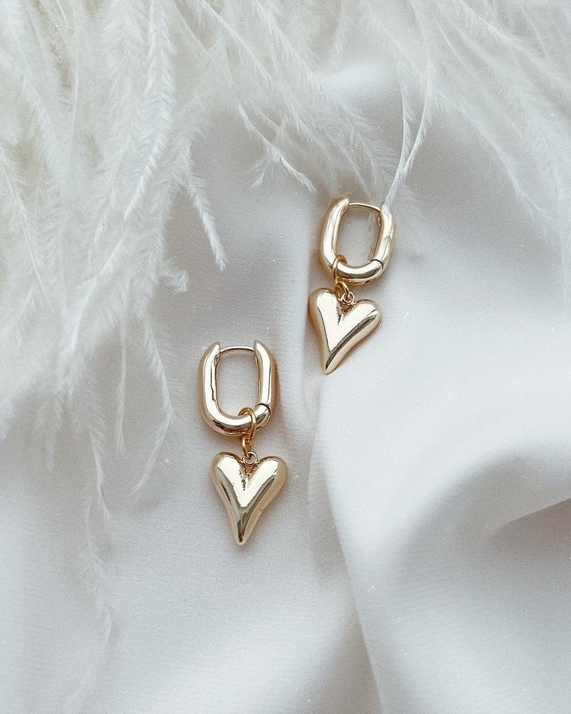 Серьги - сердечки mini (позолота)