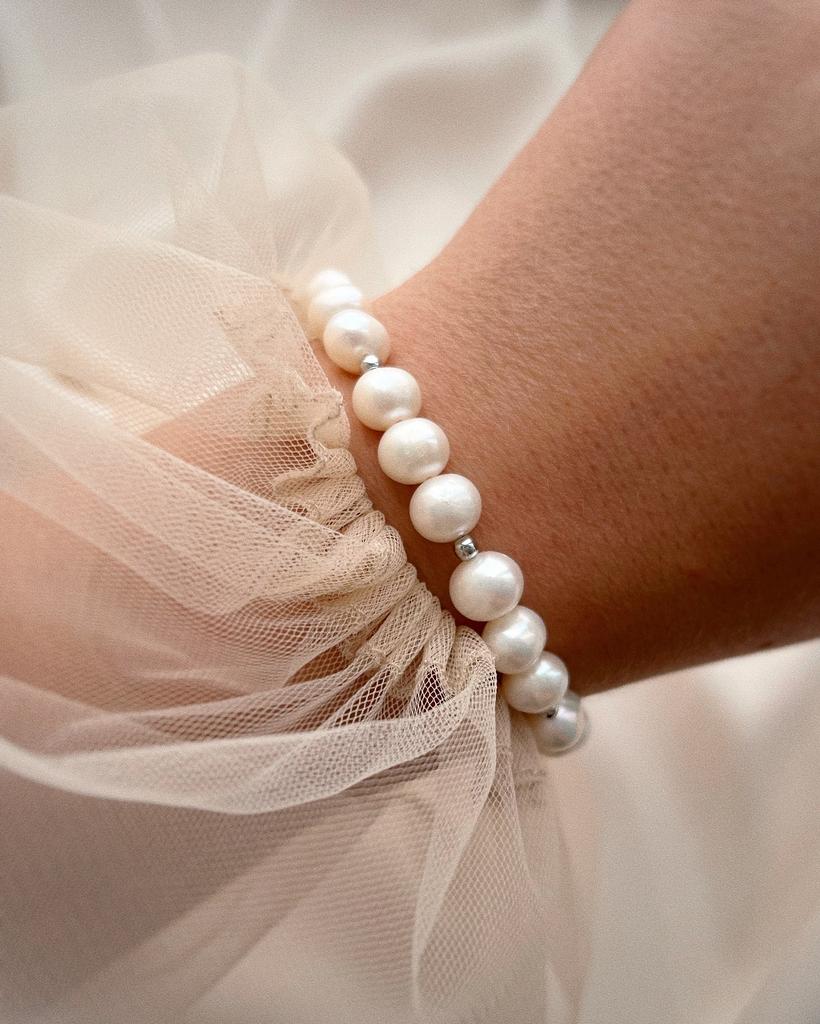 Браслет из жемчуга (родий)