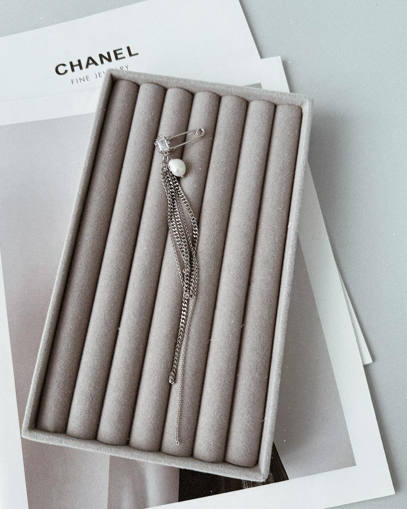 Булавка с жемчугом (родий)