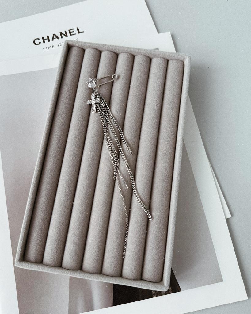 Булавка с крестом (родий)