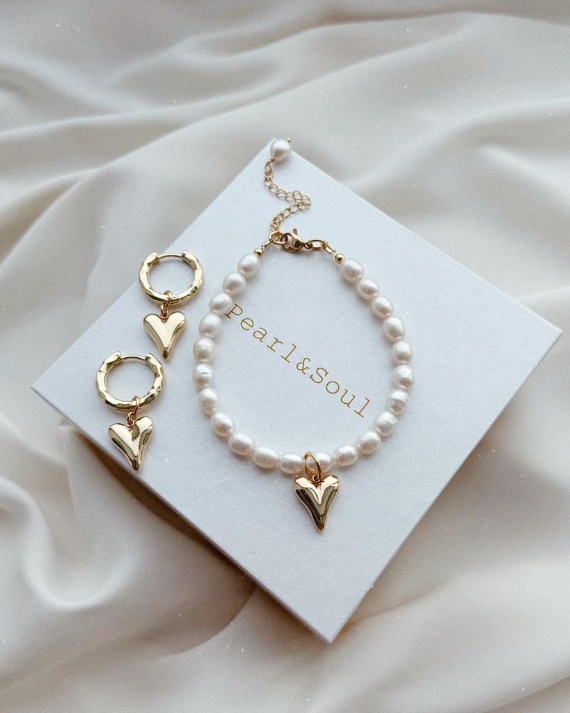 Комплект: браслет и серьги (позолота)