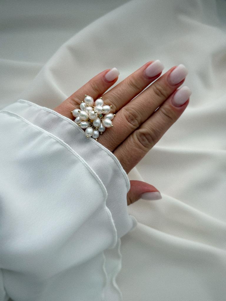 Кольцо с жемчугом (позолота)