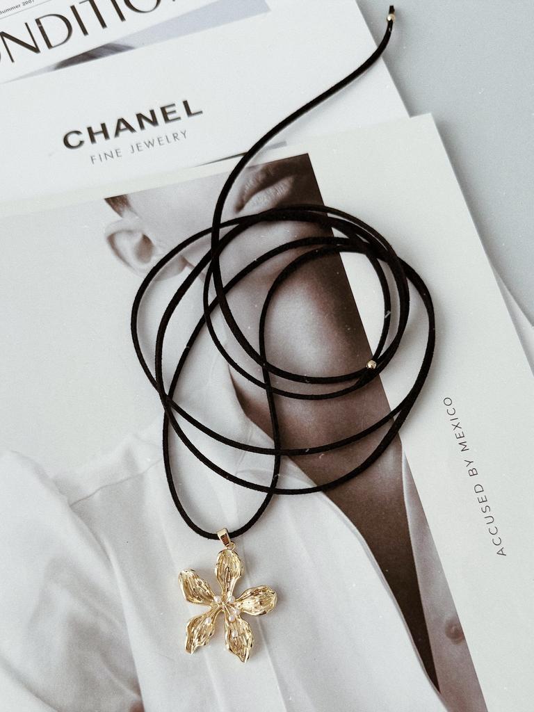 Чокер с цветком (позолота)