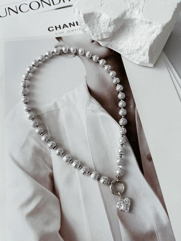 Колье - трансформер из лавы (родий)