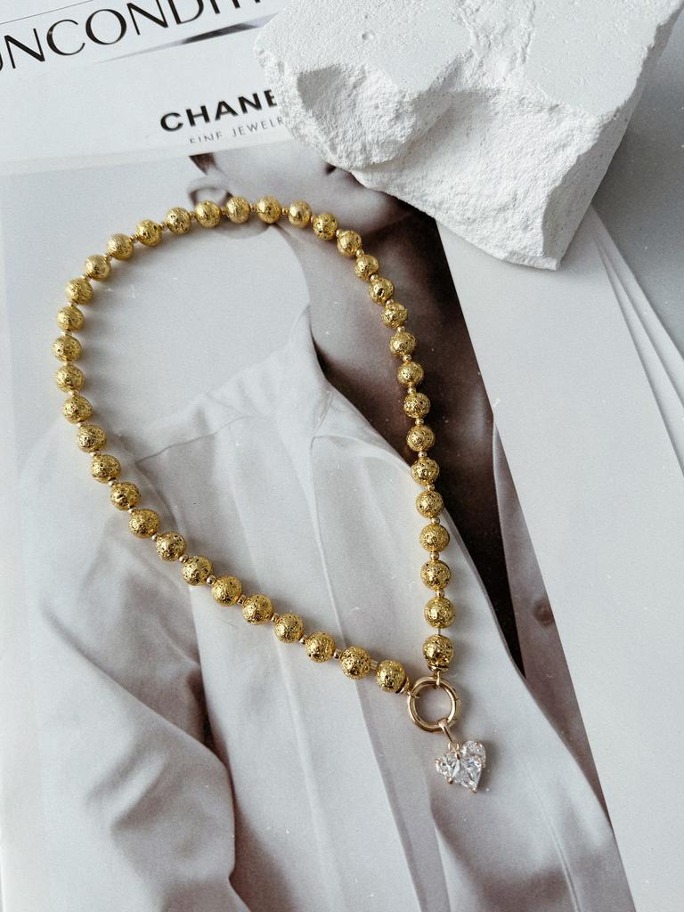 Колье - трансформер из лавы (позолота)