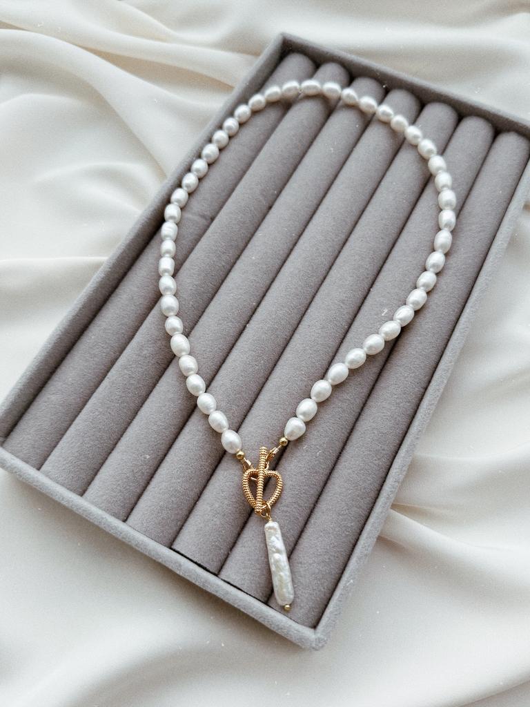 Колье c жемчугом Бива (позолота)