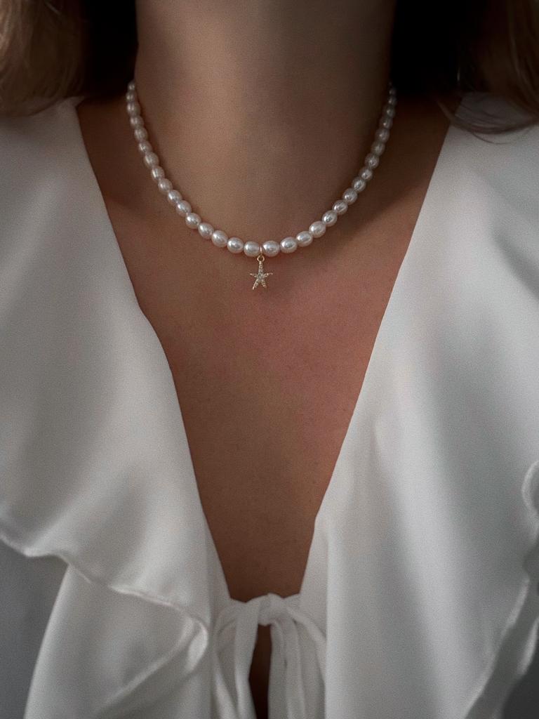 Чокер с морской звездочкой (позолота)