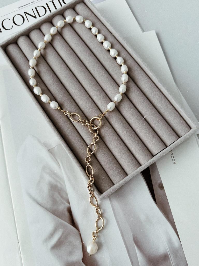 Комбинированное колье-галстук (позолота)