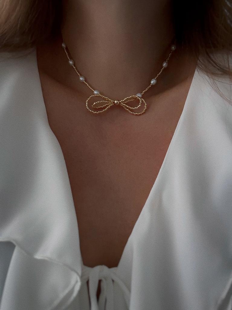 Чокер с бантиком (позолота)