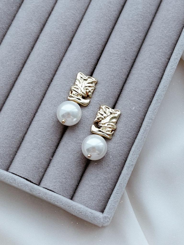 Серьги с жемчугом Майорка (позолота)