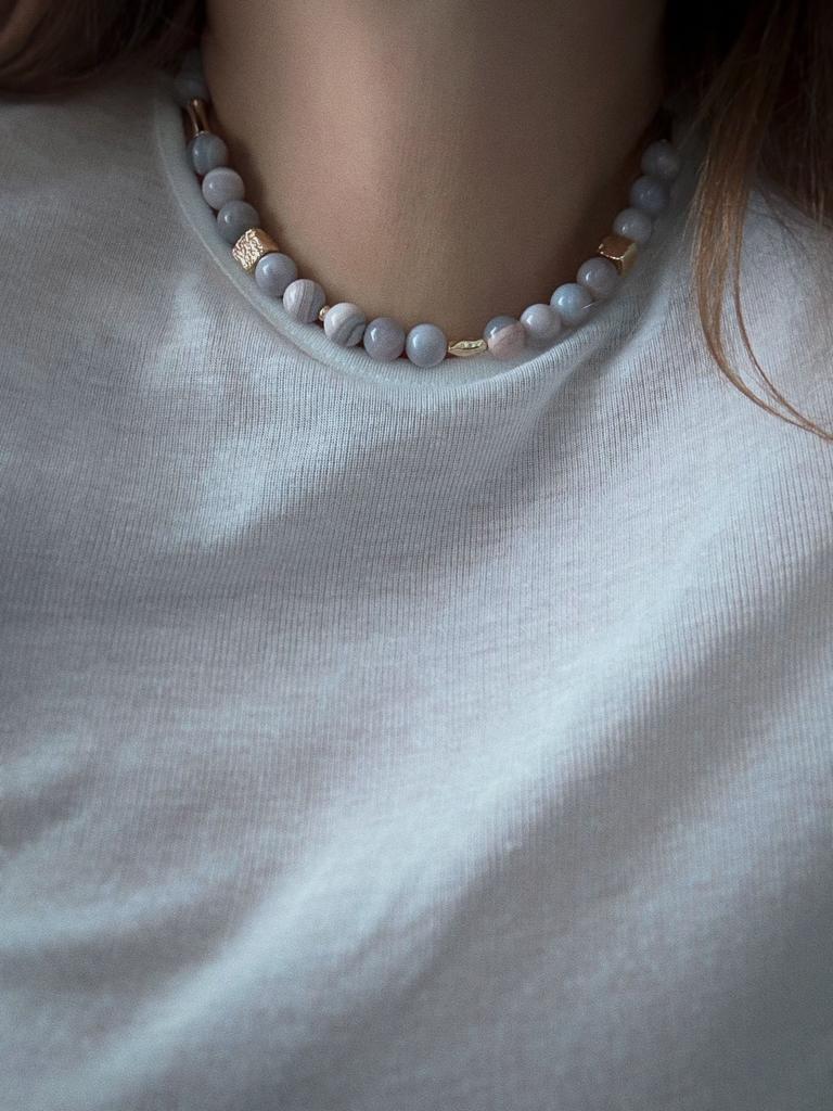 Чокер из агата (позолота)