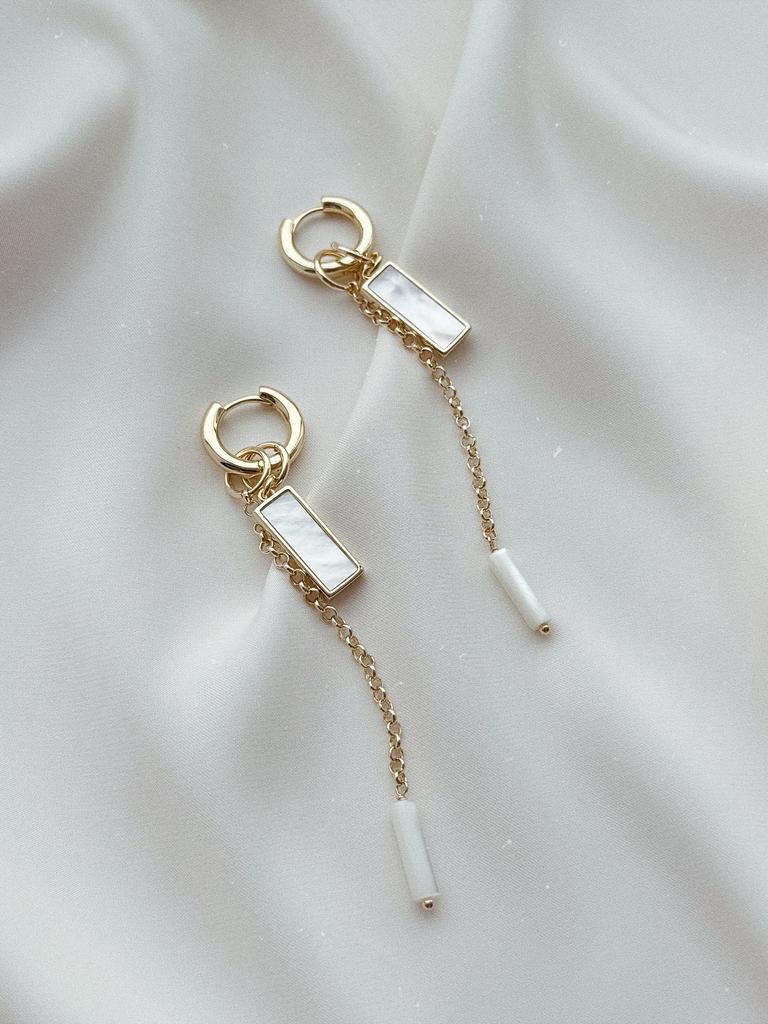 Серьги с перламутром (позолота)