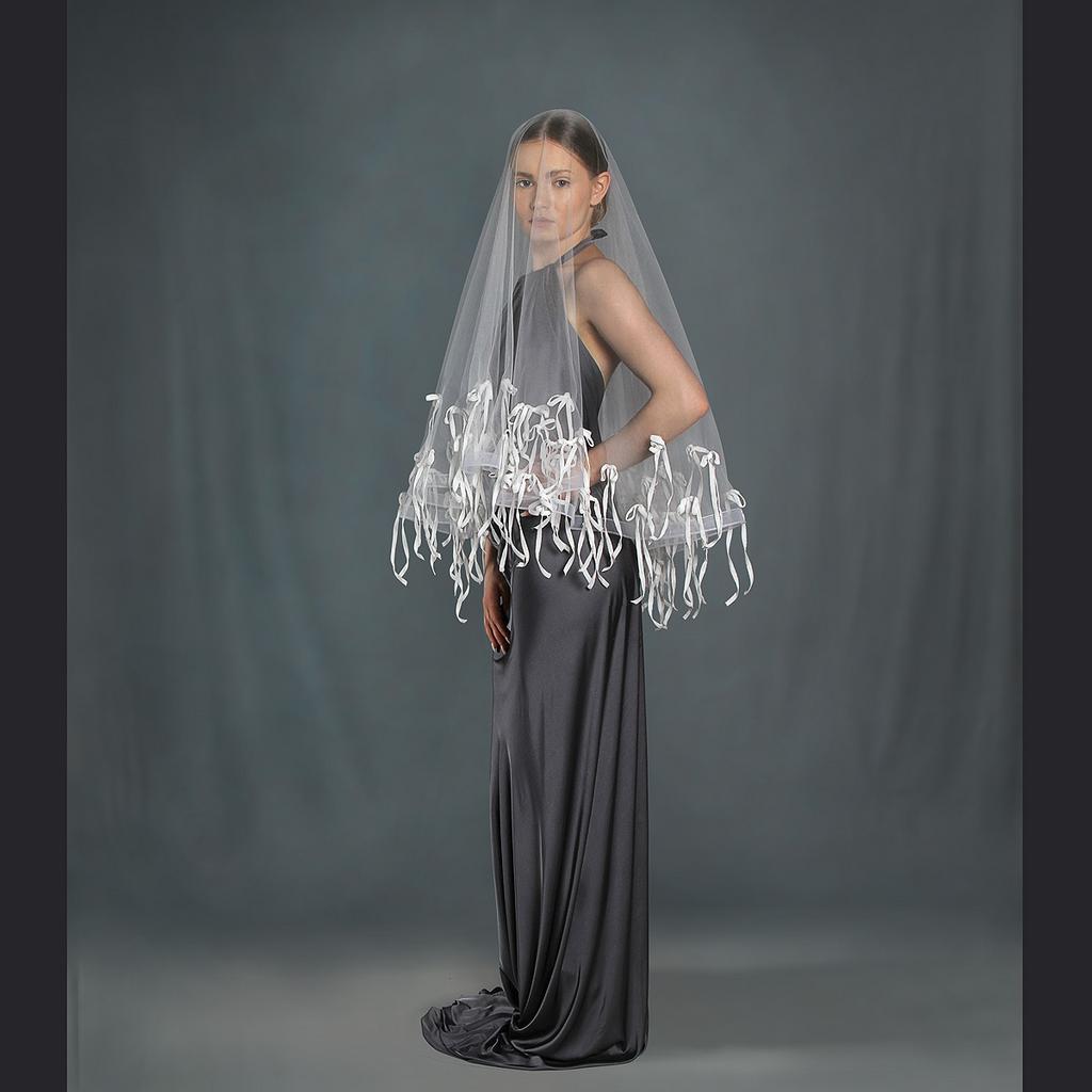 Фата короткая с бантиками