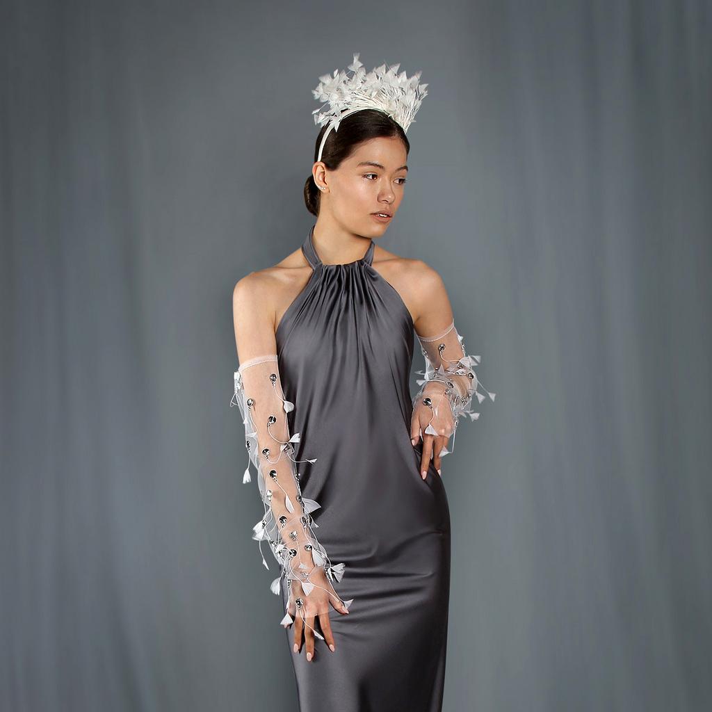 Рукава-митенки с пером