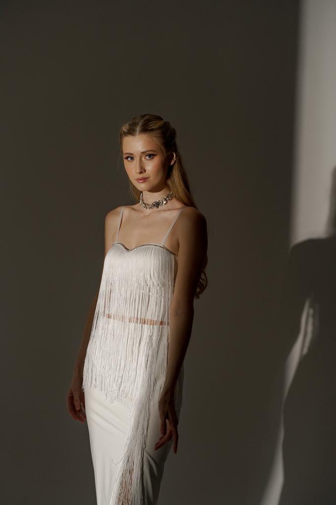 Топ корсетный с бахромой