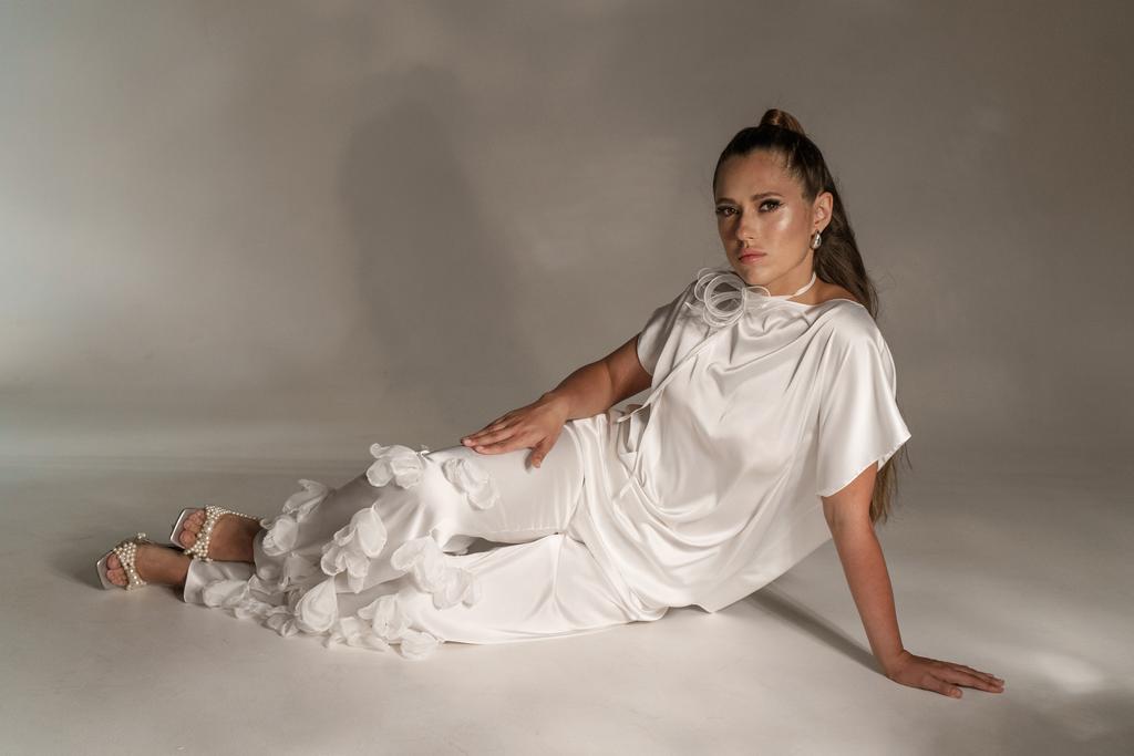 Брюки шелковые с цветами