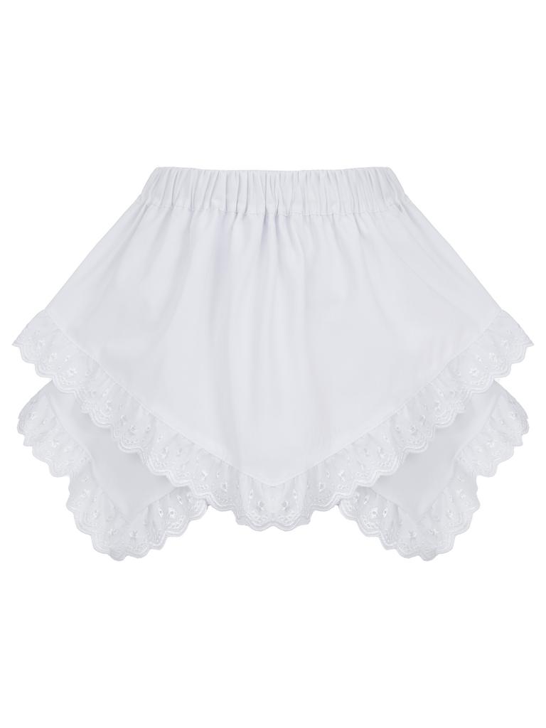 Юбка мини из хлопка с кружевом
