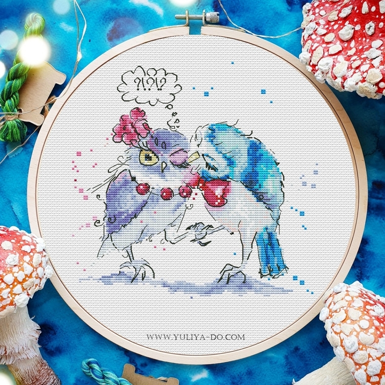 схема вышивки совы юлия до