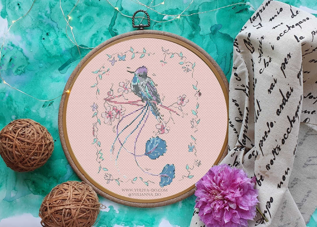 Схема вышивки "Пташка"