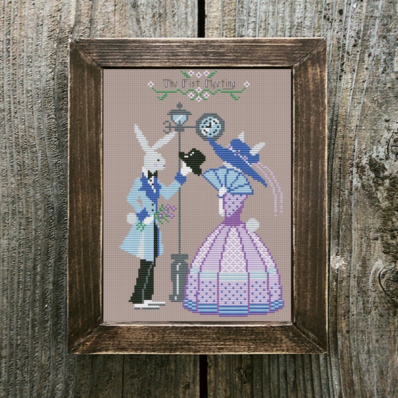 Схема вышивки "Первое свидание. Кролики"