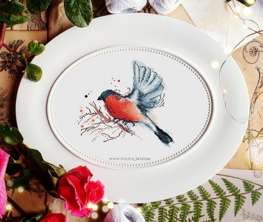 Схема вышивки "Снегирь 1" (101х91 кр.)