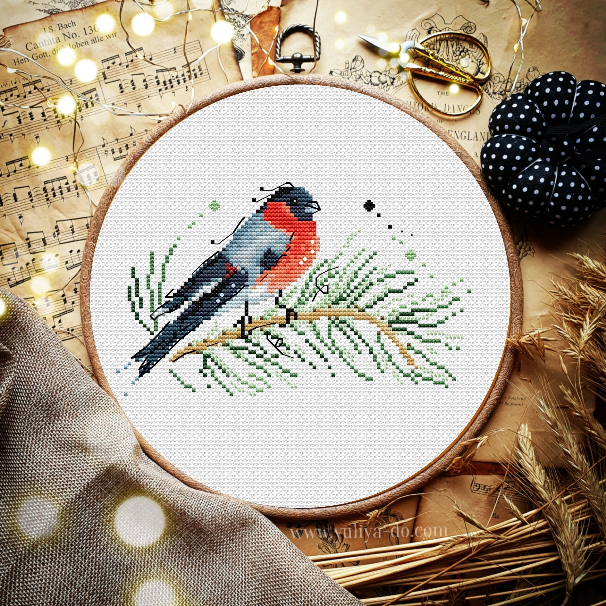 Схема вышивки "Снегирь 2" (93х56 кр.)