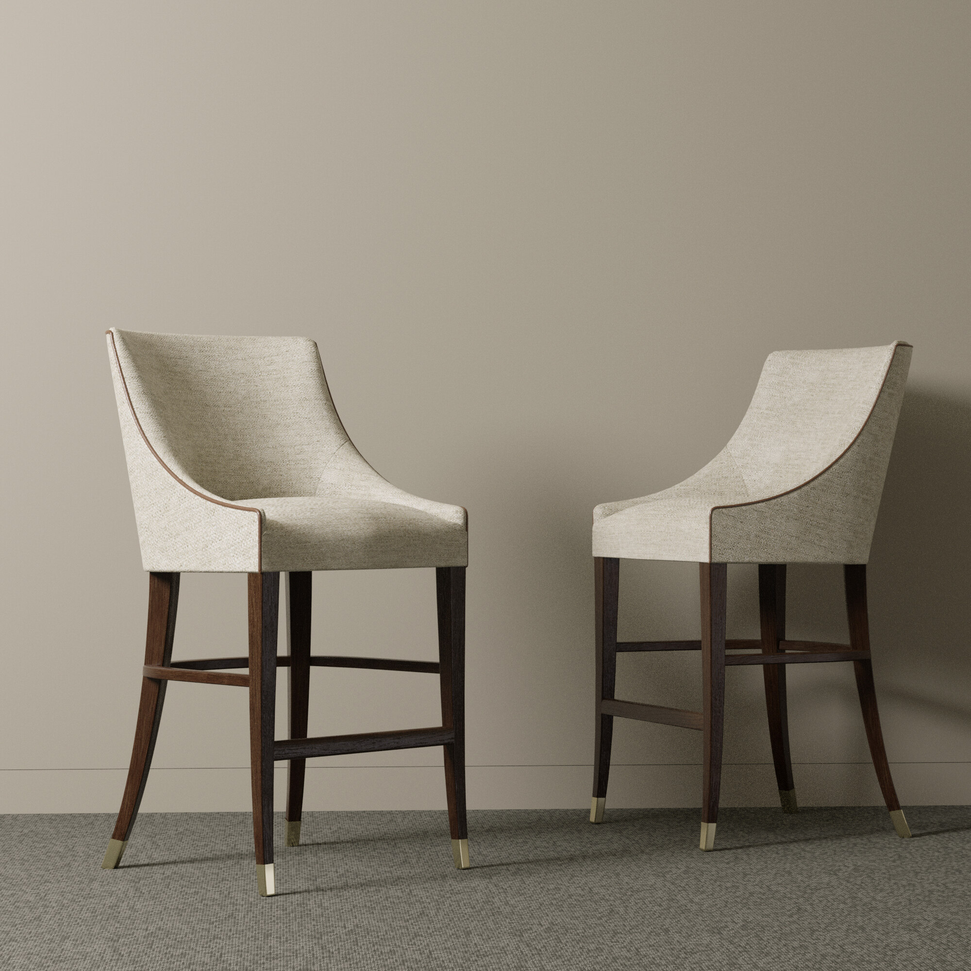 Барные кресла Андерс с латунными наконечниками