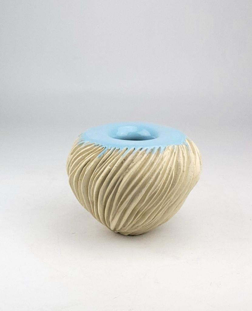 Ваза "Ребра маленькие, голубой цвет"