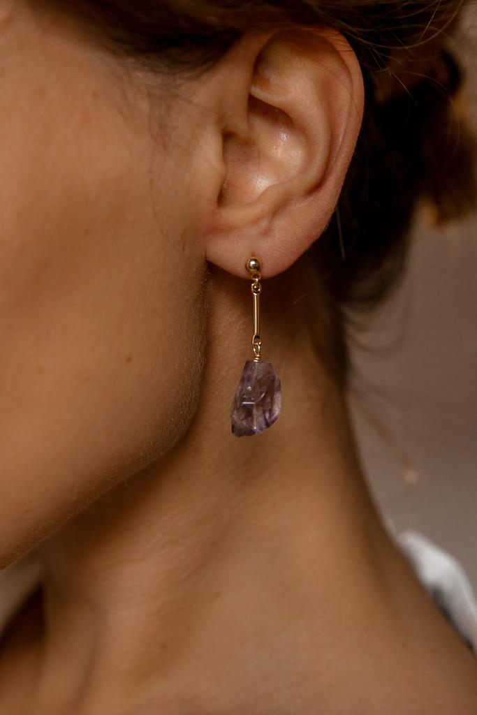 серьги с крупными аметистами