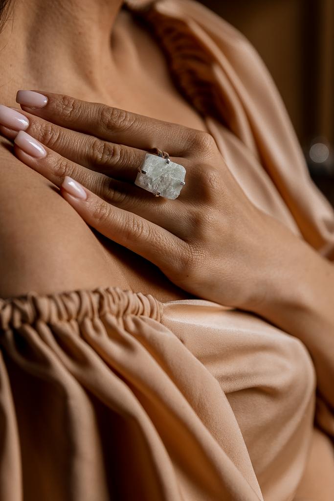 Кольцо с аквамарином