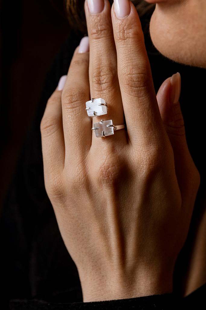 кольцо с селенитом купить недорого