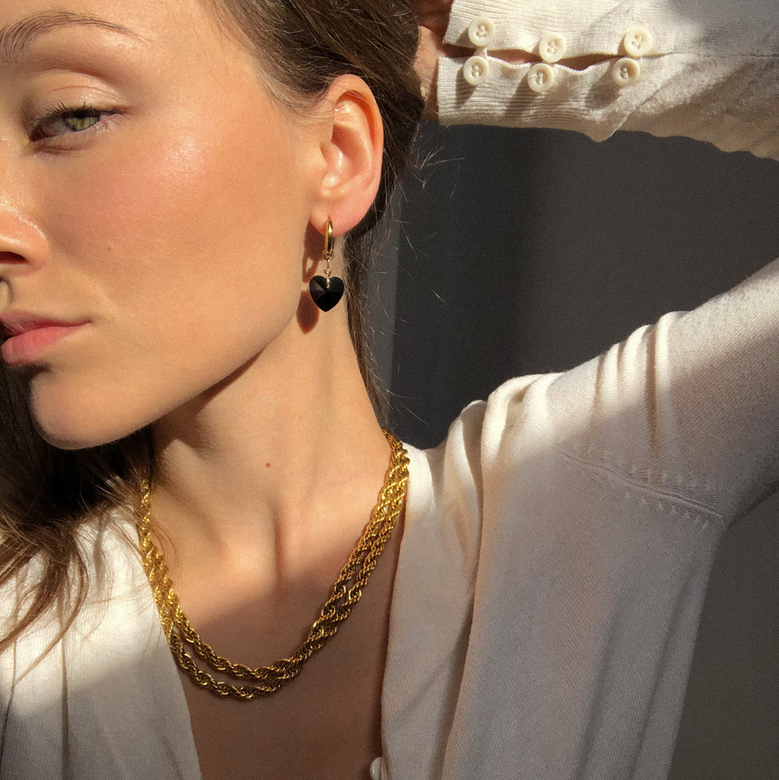 Серьги SELF LOVE с тремя подвесками