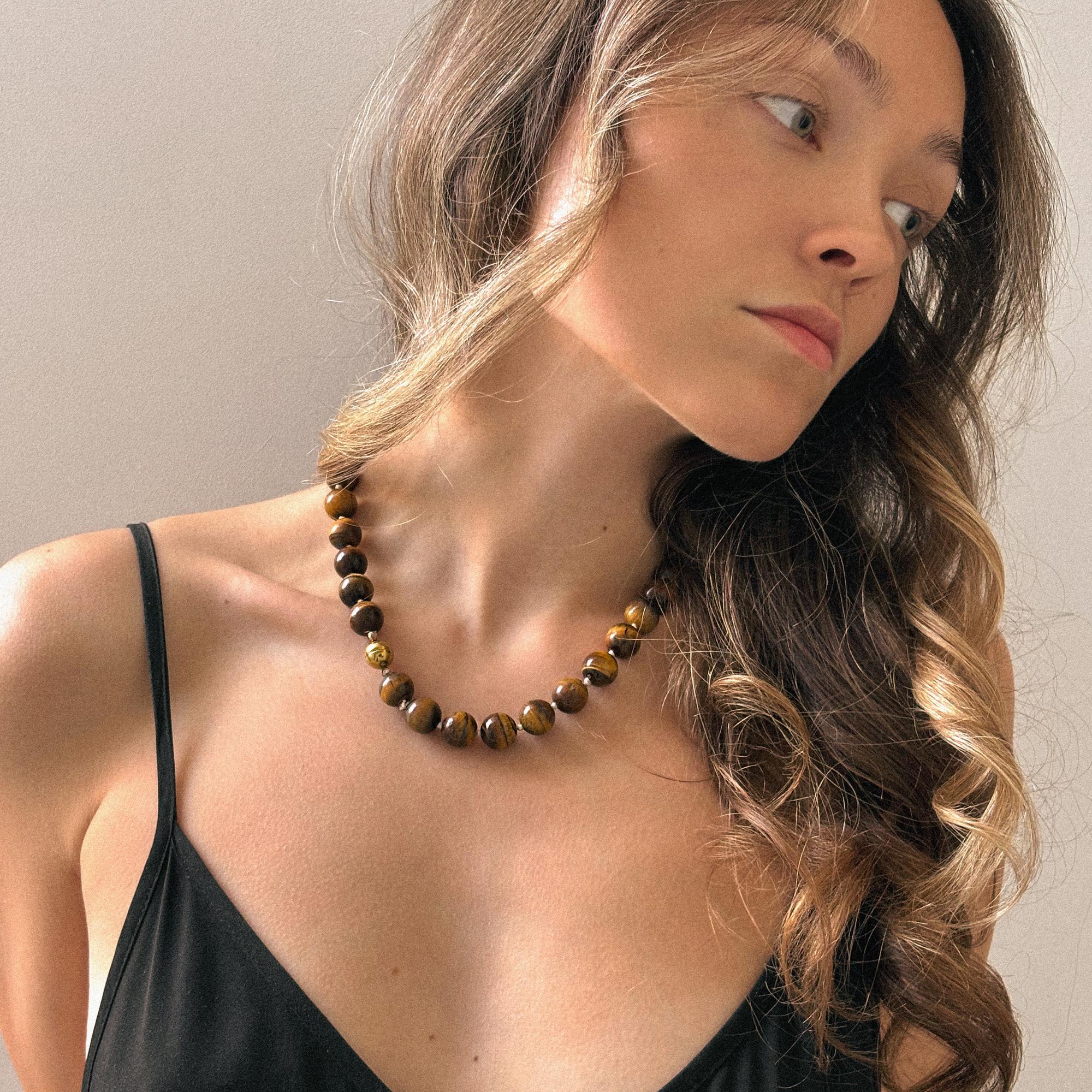 Чокер FRENCH TOUCH из тигрового глаза