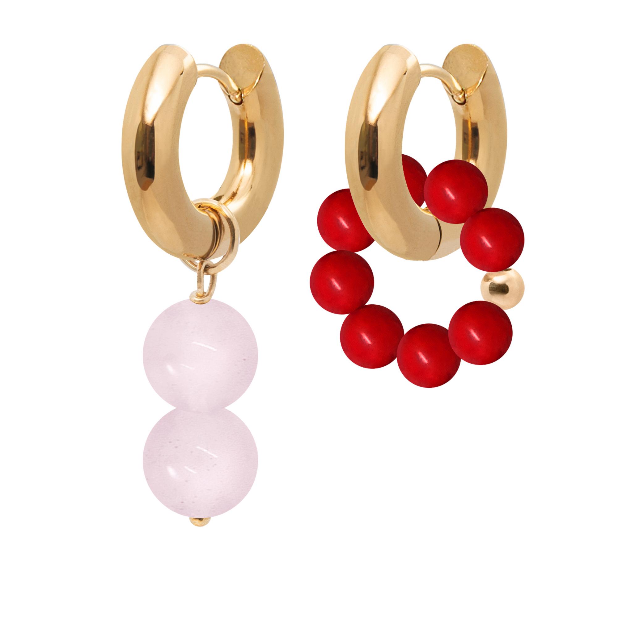 Серьги MALIBU с розовым кварцем