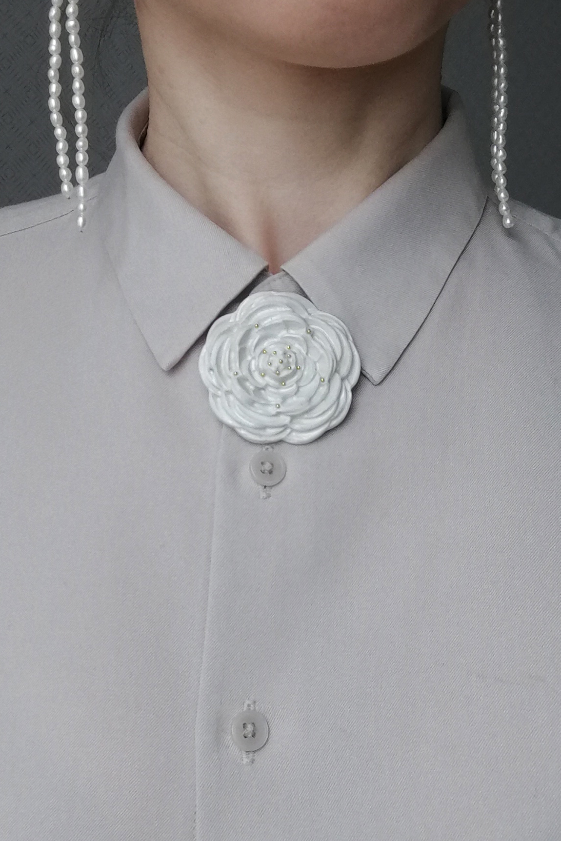 брошь РОЗА (белая)