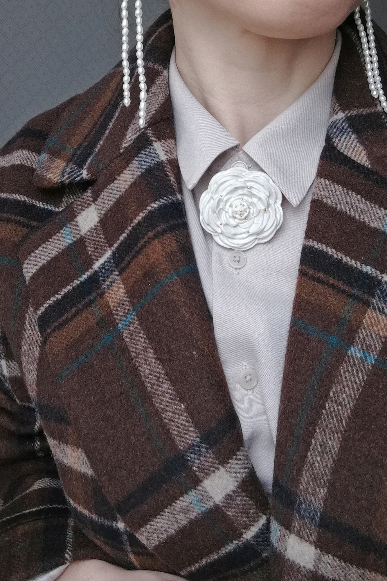 брошь РОЗА (белая)