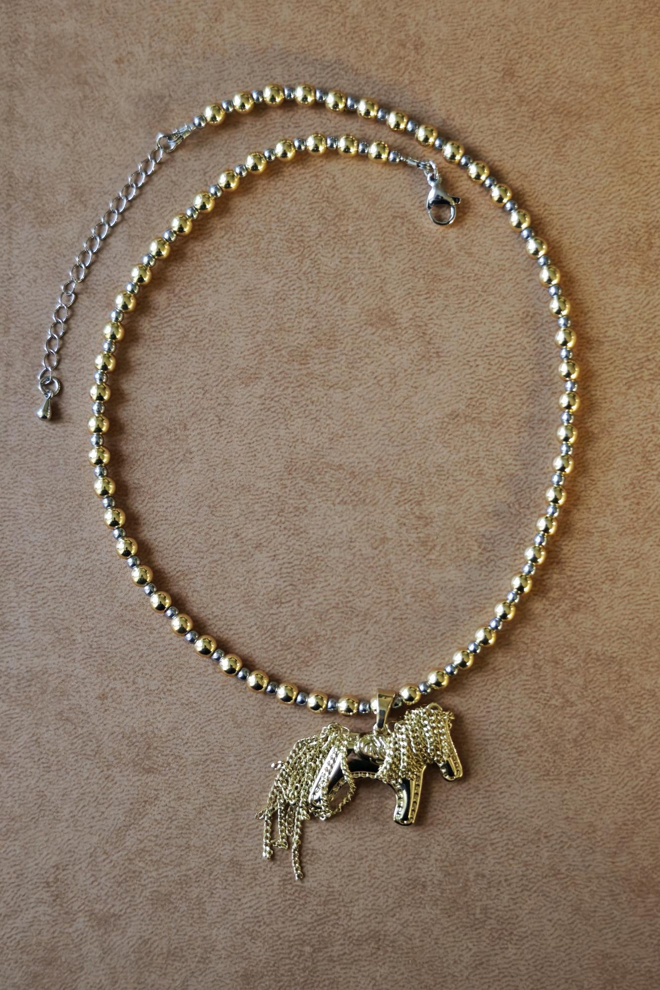 чокер КОНЬ золотистый