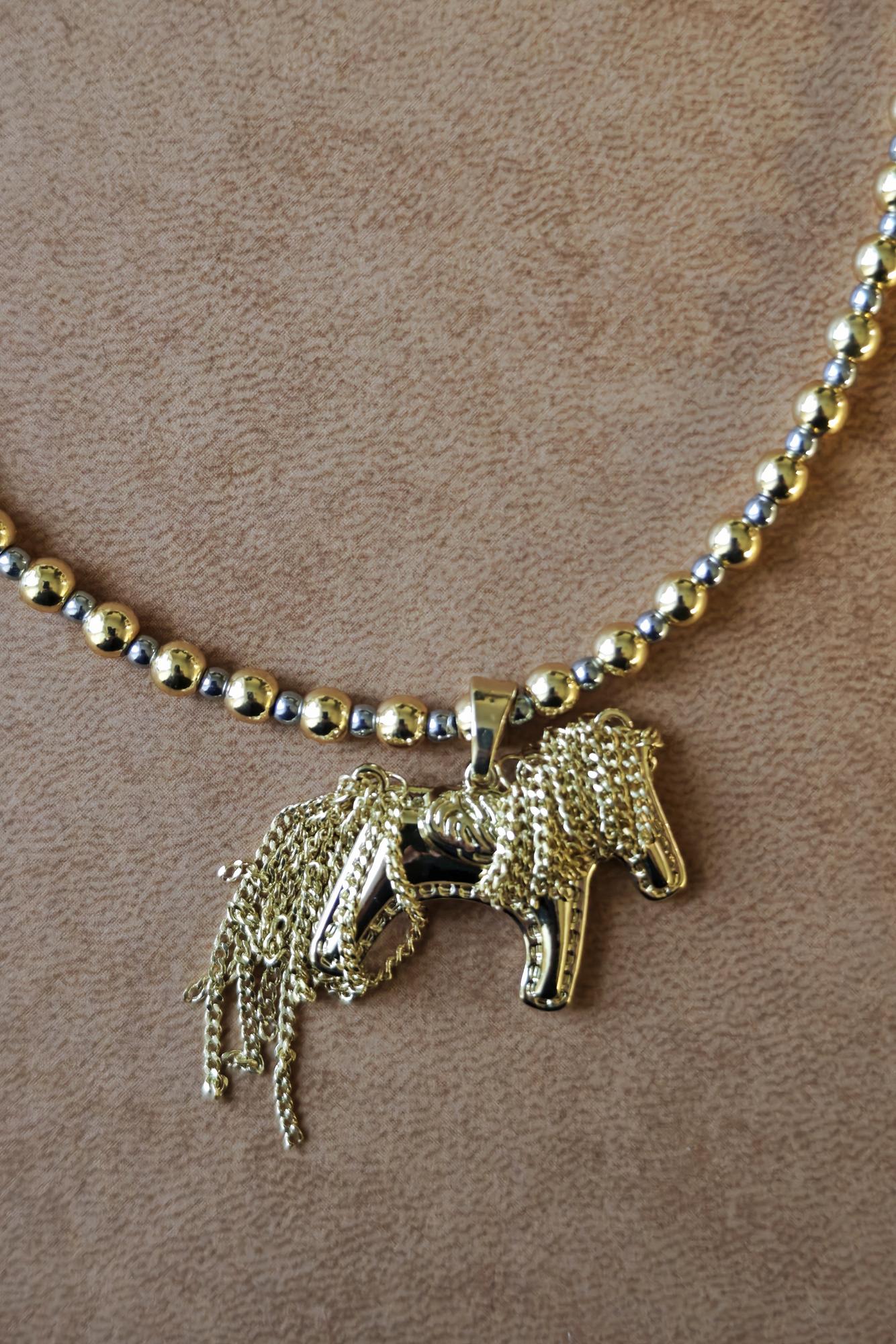 чокер КОНЬ золотистый