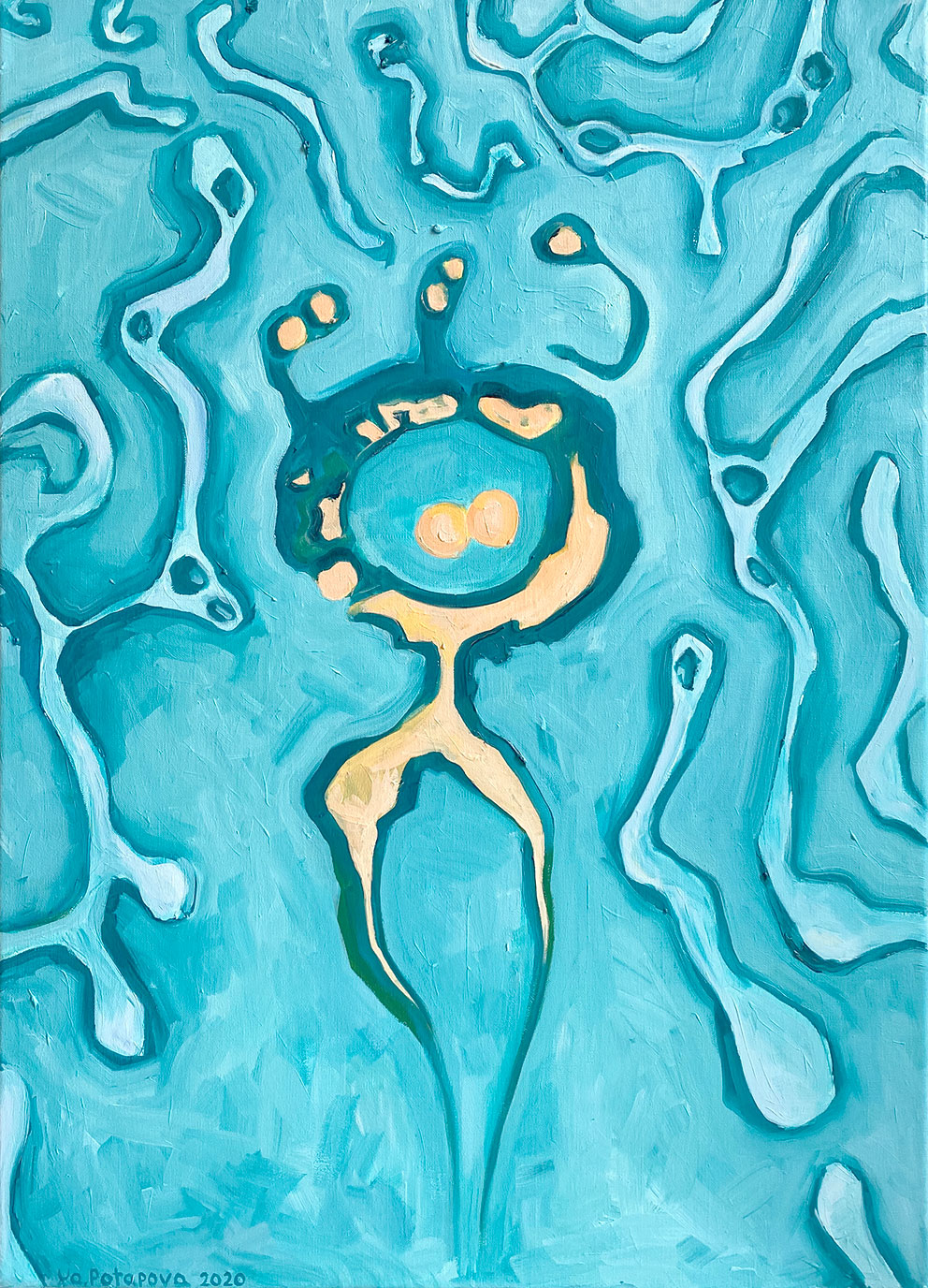 Картина со смыслом, абстракция из серии "В потоке 11", маслом на холсте 70х50 см, YAPOTAPOVA