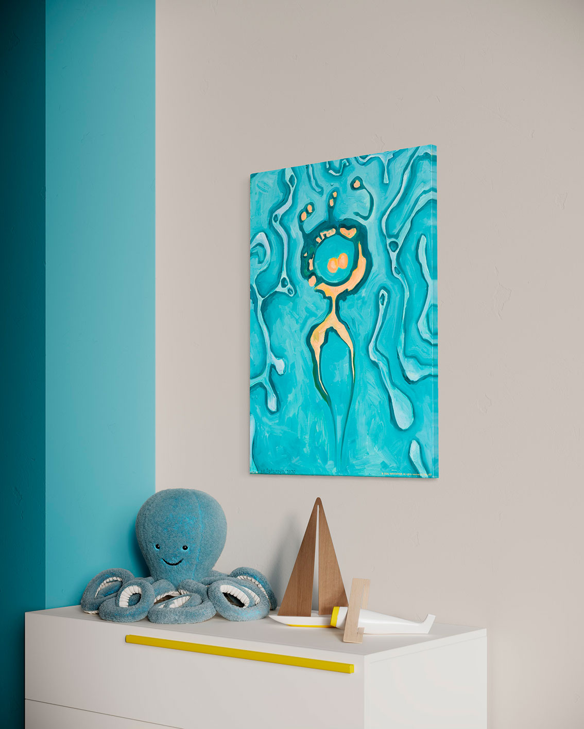 Картина со смыслом, абстракция из серии "В потоке 11", маслом на холсте 70х50 см, YAPOTAPOVA