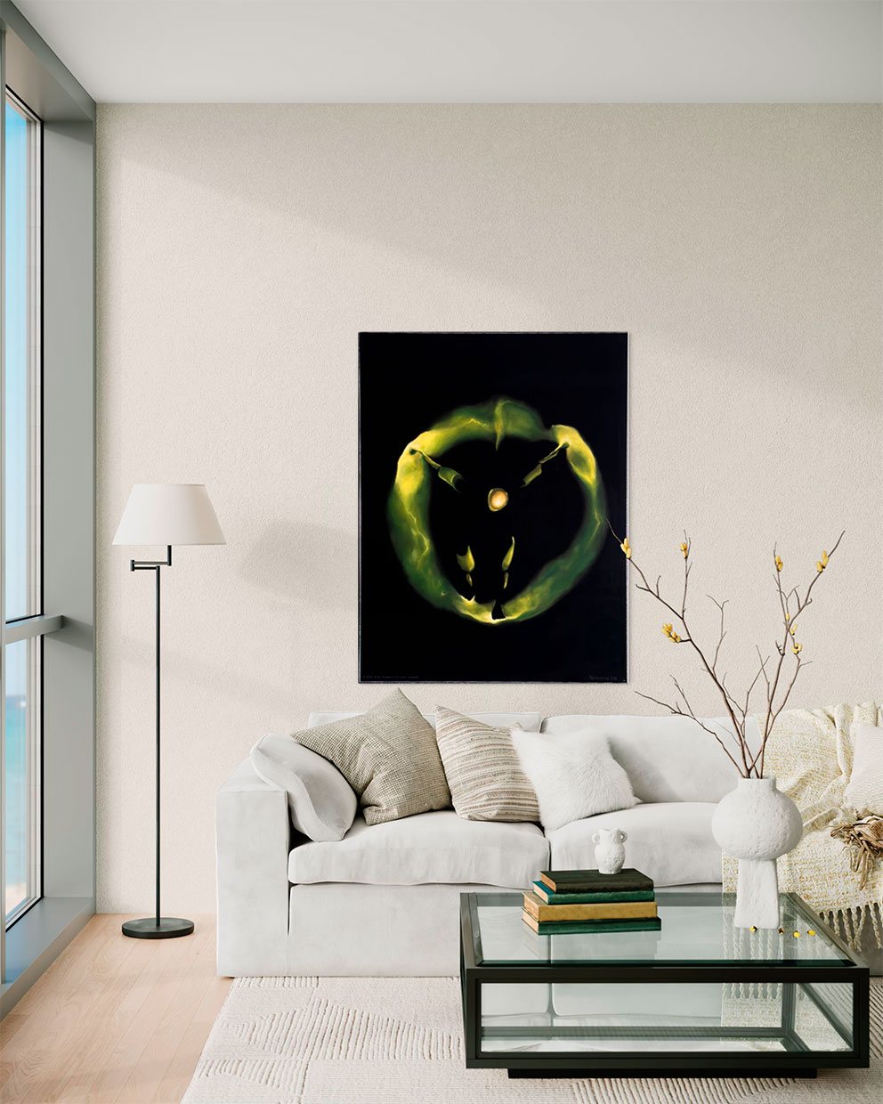 Картина со смыслом, растворение границ "Вне кармы", маслом на холсте 130х100 см, 2018, YAPOTAPOVA. * Не для продажи.