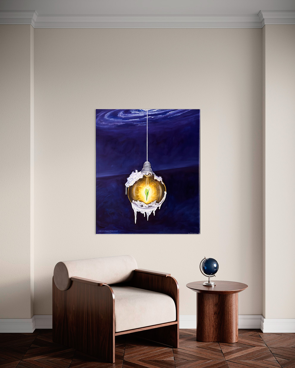 Картина со смыслом, росток во вселенной "Автопортрет", маслом на холсте 120х100 см, 2020, YAPOTAPOVA