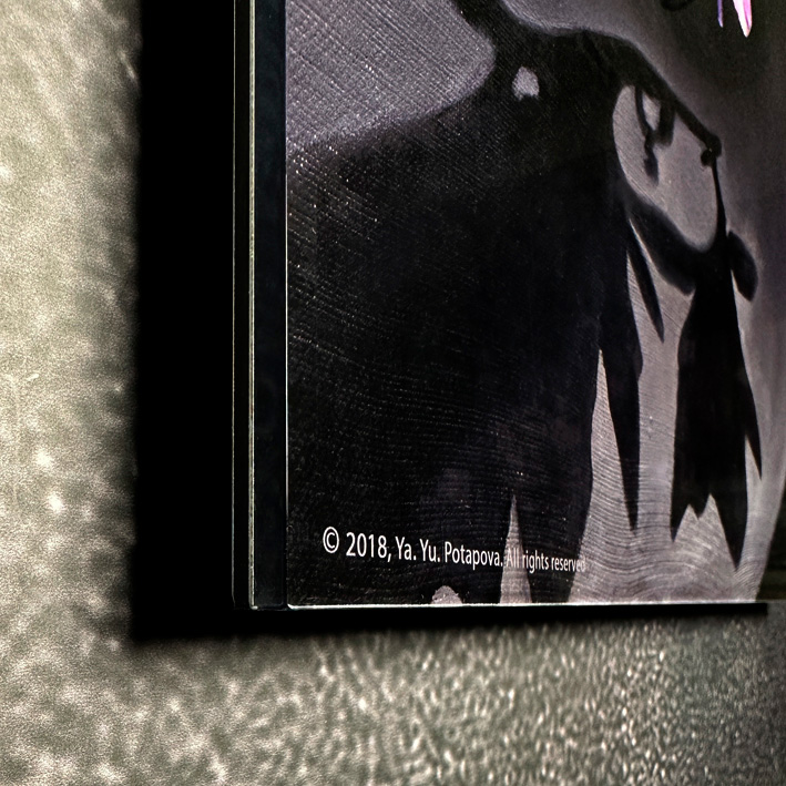 Современная принт-картина Deluxe, розовый цветок "Без корней", 50х40 см, стекло