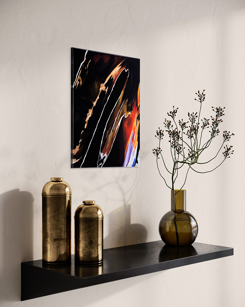 Современная принт-картина Deluxe, абстракция "Новогодняя ночь 1", 50х40 см, стекло