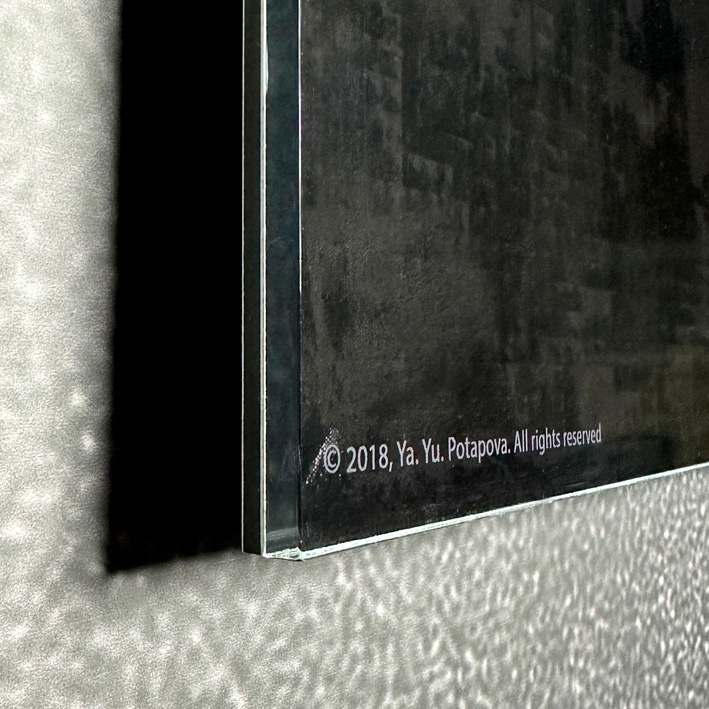 Современная принт-картина Deluxe, абстракция "Новогодняя ночь 2", 50х40 см, стекло