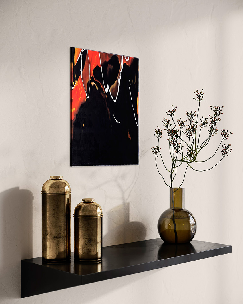 Современная принт-картина Deluxe, абстракция "Новогодняя ночь 2", 50х40 см, стекло